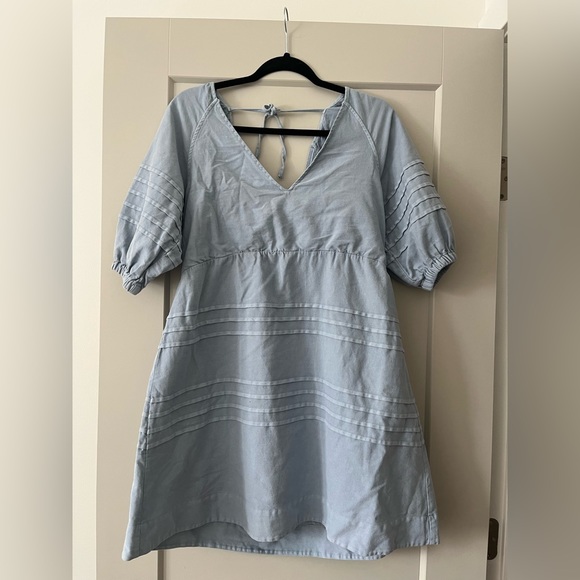 7 For All Mankind Dresses & Skirts - 7 for All Mankind Washed Blue Mini Dress Open Back